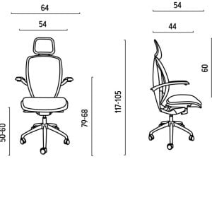 صندلی مدیریتی X10 داتیس مدل MX4